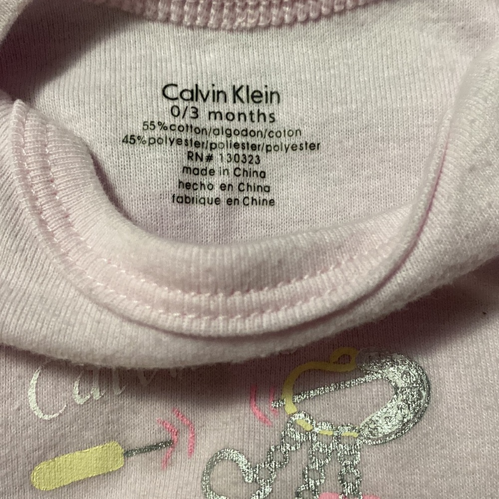 Calvin Klein light pink baby onesie 0/3mos *NWOT - Picture 3 of 3